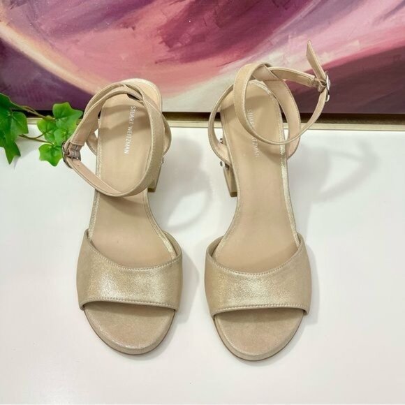 Stuart Weitzman Alshn Block Heel Sandal Size 7.5 - Picture 3 of 11